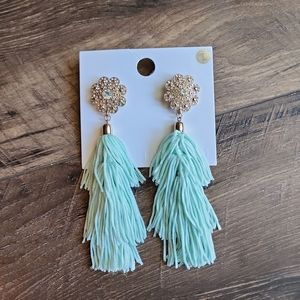 🆕️• Forever 21 Mint Tassel Earrings •